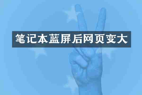 笔记本蓝屏后网页变大