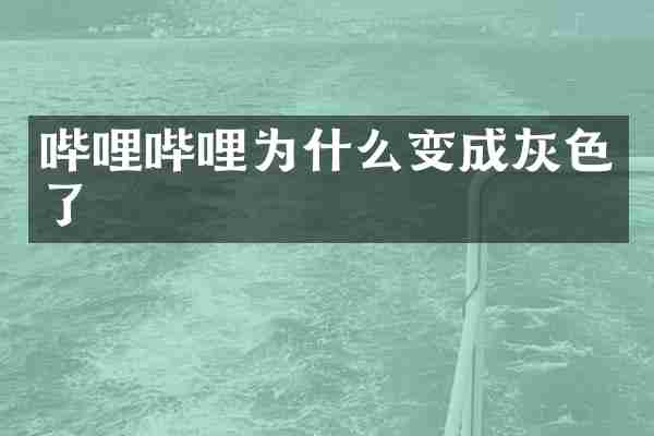 哔哩哔哩为什么变成灰色了
