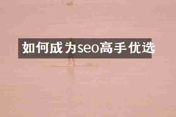 如何成为seo高手优选