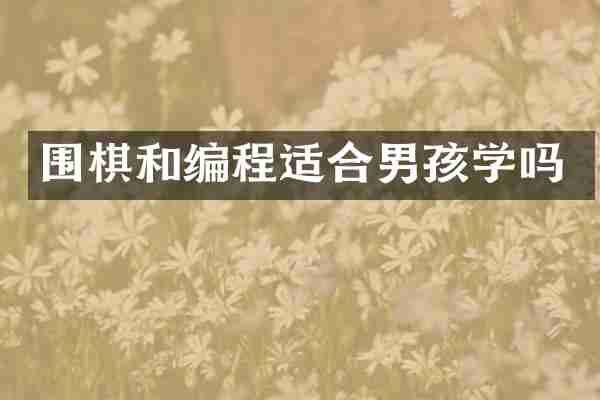 围棋和编程适合男孩学吗