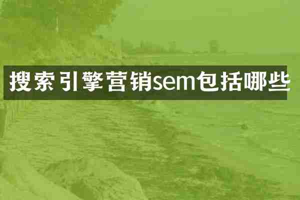 搜索引擎营销sem包括哪些