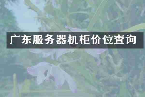 广东服务器机柜价位查询