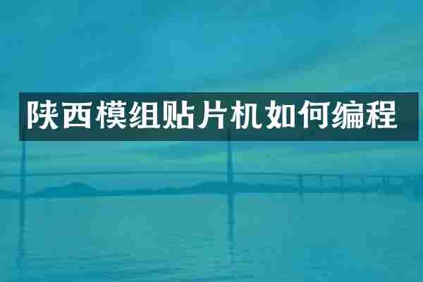 陕西模组贴片机如何编程
