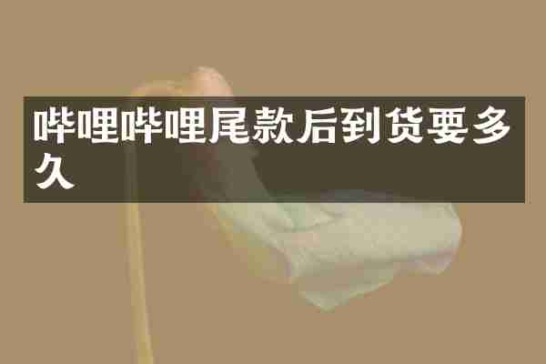 哔哩哔哩尾款后到货要多久
