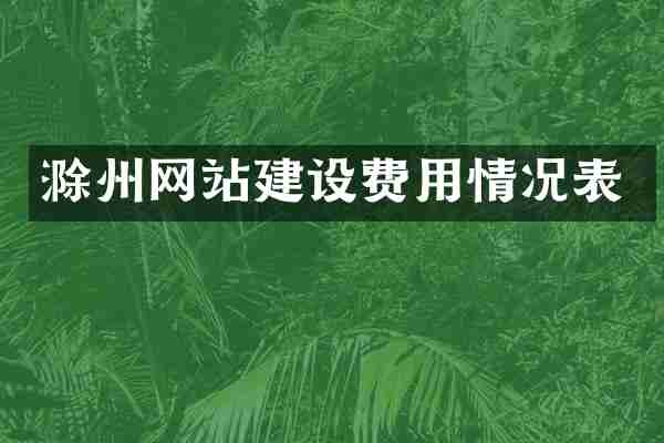 滁州网站建设费用情况表