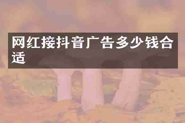 网红接抖音广告多少钱合适