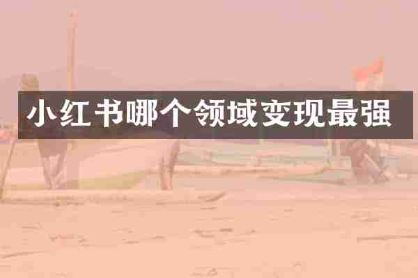 小红书哪个领域变现最强
