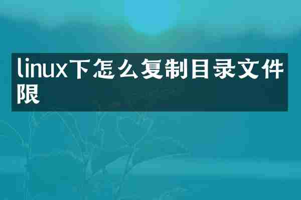 linux下怎么复制目录文件权限