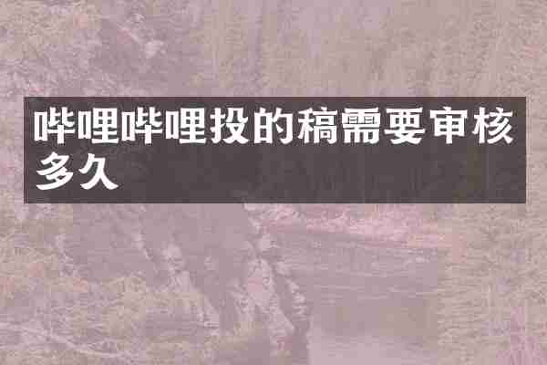 哔哩哔哩投的稿需要审核多久