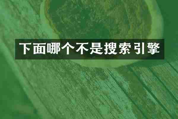 下面哪个不是搜索引擎