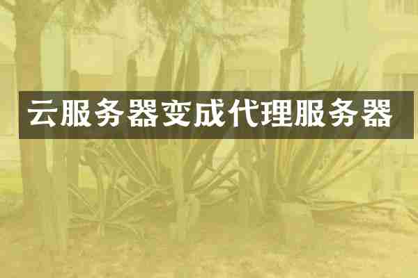 云服务器变成代理服务器