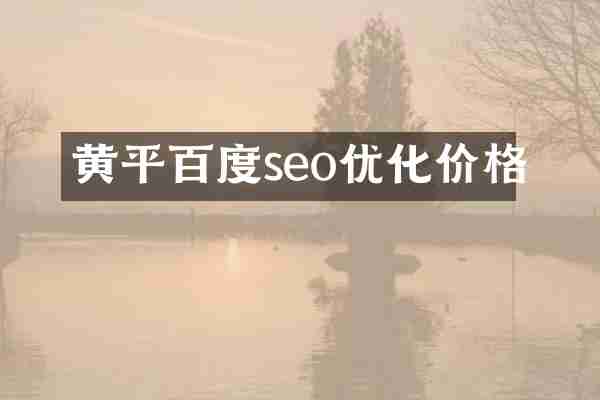 黄平百度seo优化价格