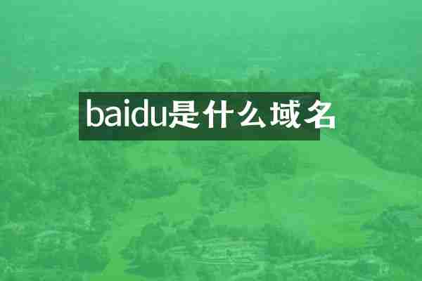 baidu是什么域名
