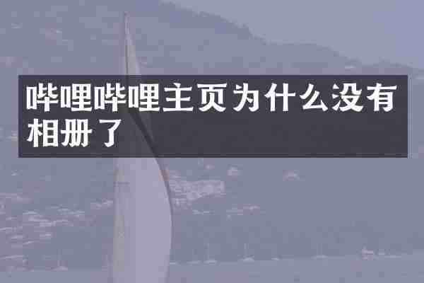 哔哩哔哩主页为什么没有相册了