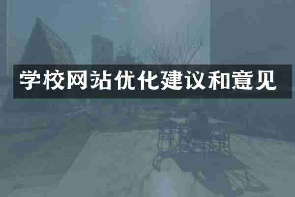 学校网站优化建议和意见
