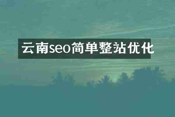 云南seo简单整站优化