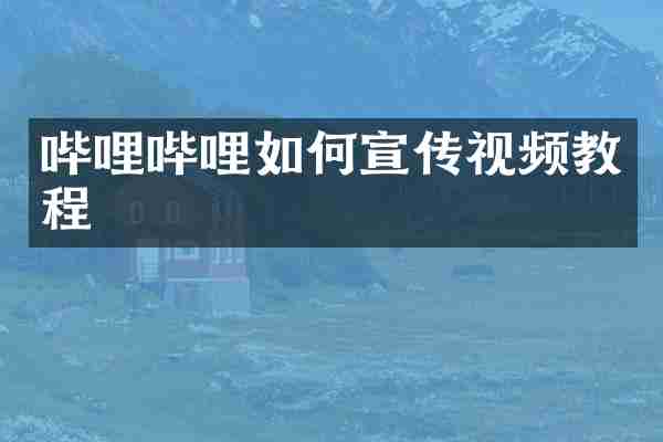 哔哩哔哩如何宣传视频教程