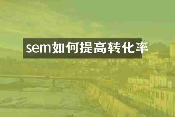 sem如何提高转化率