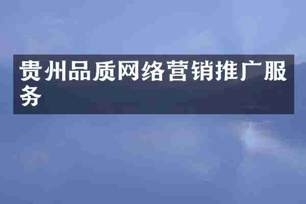 贵州品质网络营销推广服务