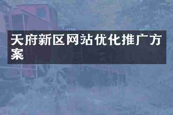 天府新区网站优化推广方案