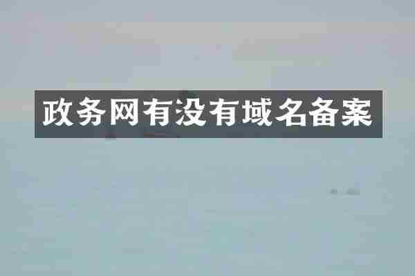 政务网有没有域名备案