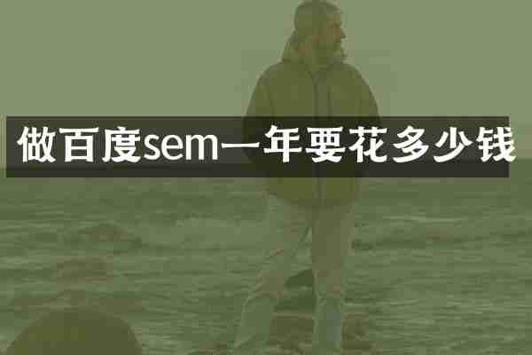 做百度sem一年要花多少钱