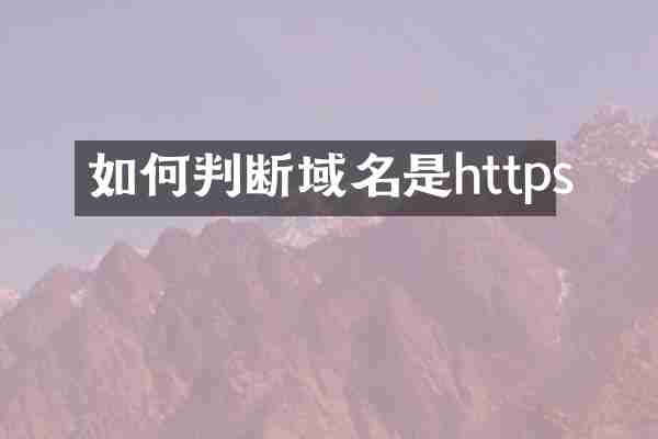 如何判断域名是https