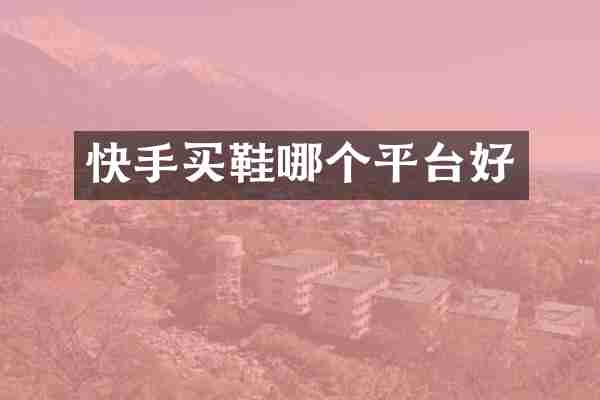 快手买鞋哪个平台好