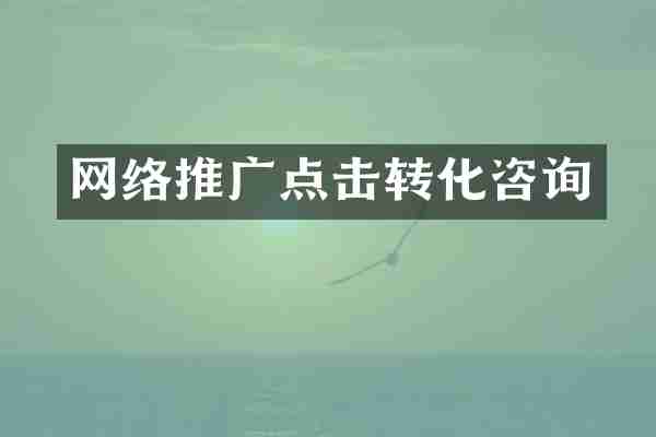 网络推广点击转化咨询