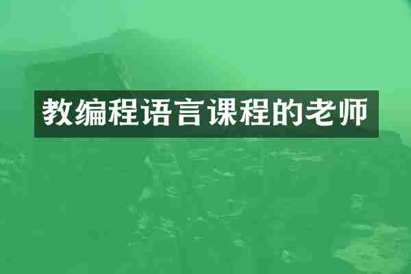 教编程语言课程的老师