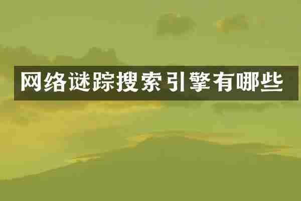 网络谜踪搜索引擎有哪些