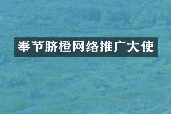 奉节脐橙网络推广大使