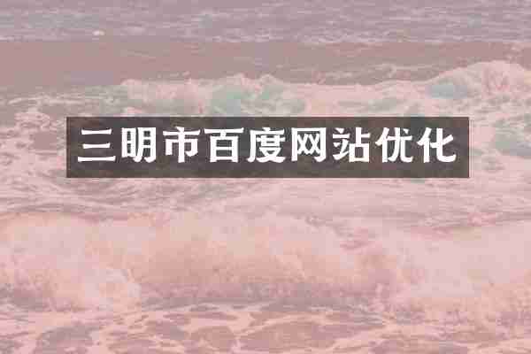 三明市百度网站优化