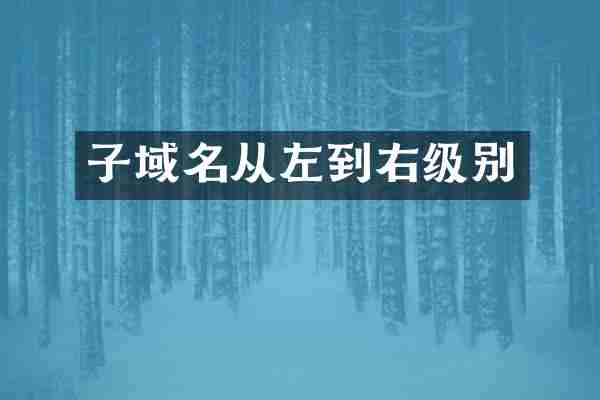 子域名从左到右级别