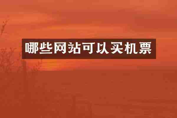 哪些网站可以买机票