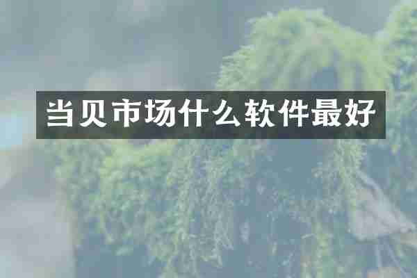 当贝市场什么软件最好