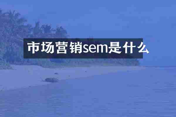 市场营销sem是什么
