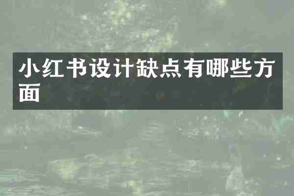 小红书设计缺点有哪些方面
