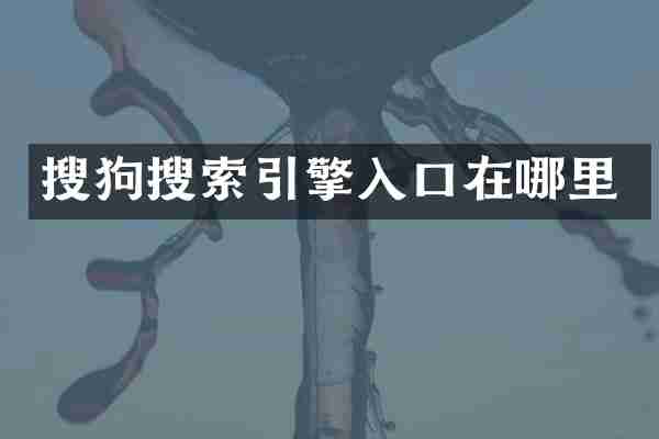 搜狗搜索引擎入口在哪里