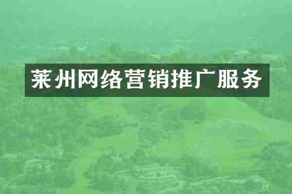 莱州网络营销推广服务