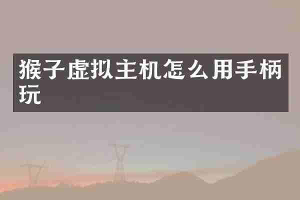 猴子虚拟主机怎么用手柄玩