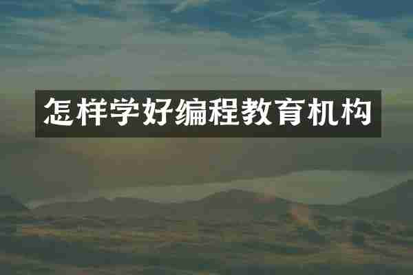 怎样学好编程教育机构