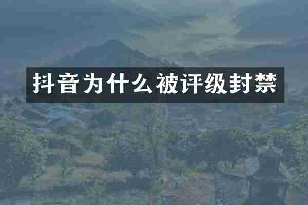 抖音为什么被评级封禁