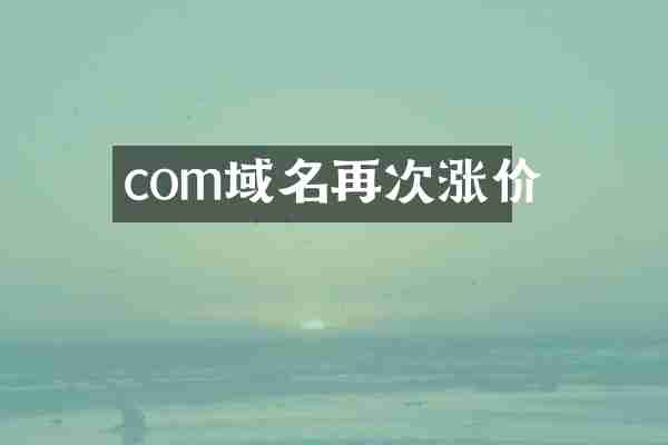 com域名再次涨价