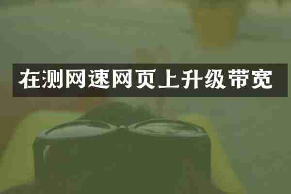 在测网速网页上升级带宽