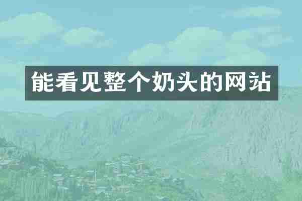能看见整个奶头的网站