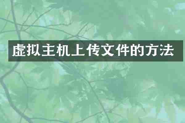 虚拟主机上传文件的方法