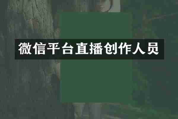 微信平台直播创作人员