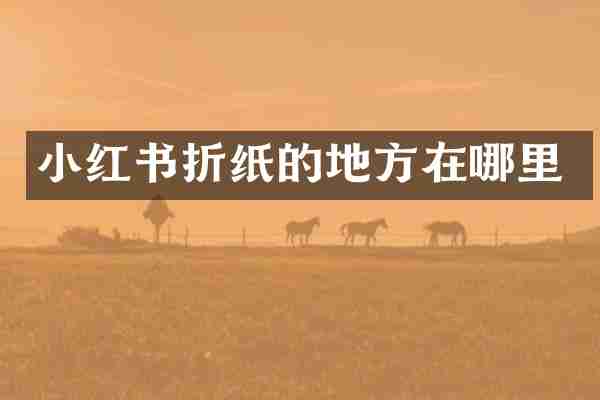 小红书折纸的地方在哪里