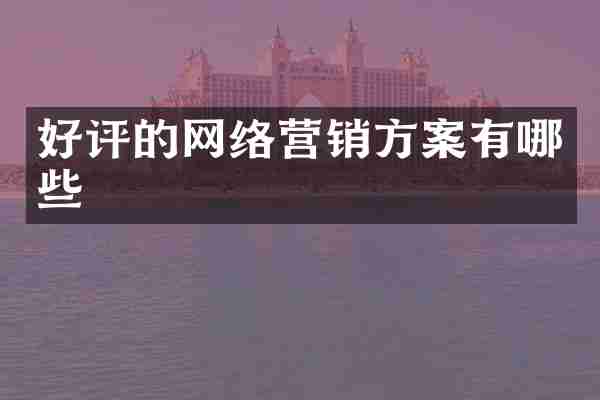 好评的网络营销方案有哪些